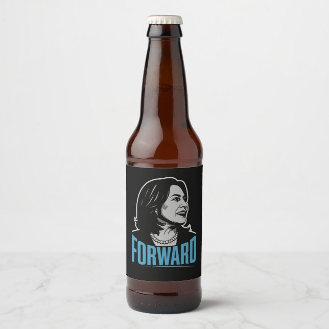 Rótulo Para Garrafa De Cerveja Kamala Harris para frente (Frente)