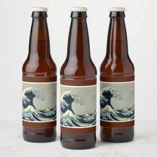 Rótulo Para Garrafa De Cerveja Katsushika Hokusai é a onda de Excelentes de Kanag