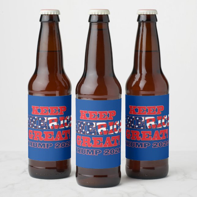 Rótulo Para Garrafa De Cerveja Keep America Excelente - Trump 2020 (Garrafas)