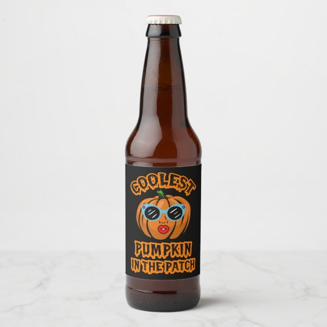 Rótulo Para Garrafa De Cerveja Kids Coolest Pumpkin In The Patch Halloween Kids (Frente)