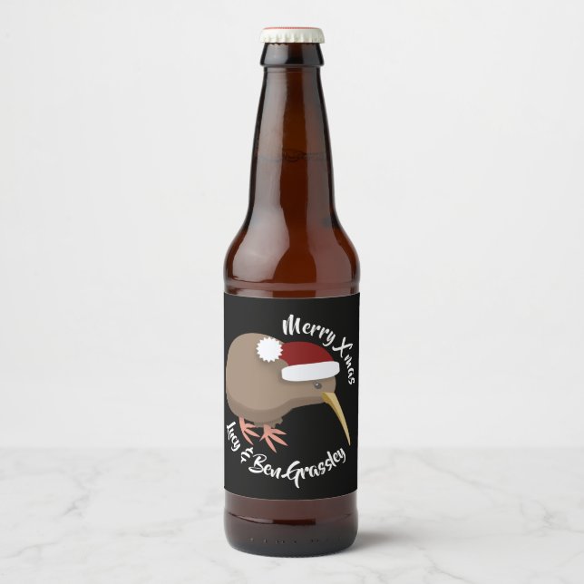 Rótulo Para Garrafa De Cerveja Kiwi Natal (Frente)