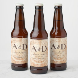 Rótulo Para Garrafa De Cerveja Latido de madeira de árvore de casamento russo per