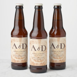 Rótulo Para Garrafa De Cerveja Latido de madeira de árvore de casamento russo per