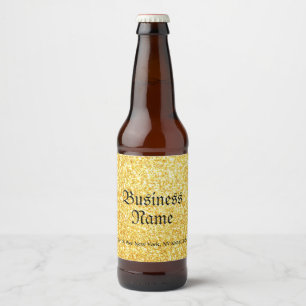Rótulo Para Garrafa De Cerveja Leitura Dourada com Modelo de Script Manuscrito