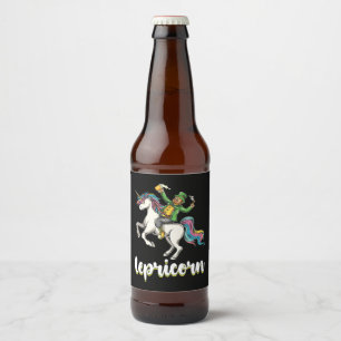 Rótulo Para Garrafa De Cerveja Lepricorn Leprechaun Dia de São Patrício Unicorn