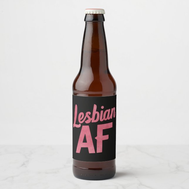 Rótulo Para Garrafa De Cerveja Lésbica AF Flor LGBT Gay Love Parade (Frente)