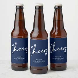 Rótulo Para Garrafa De Cerveja Letras Azuis Marinho Trinta | 30º Festa de Anivers