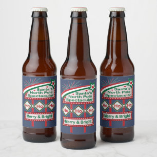Rótulo Para Garrafa De Cerveja Letreiro retrovisor dos papais noeis - Feliz de hu