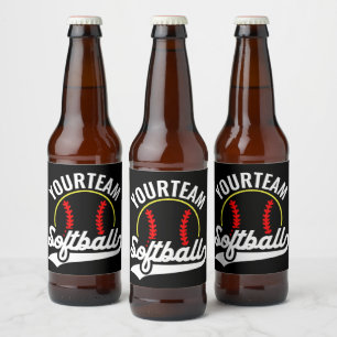 Rótulo Para Garrafa De Cerveja Liga Personalizada do ADD do Jogador do Softball T