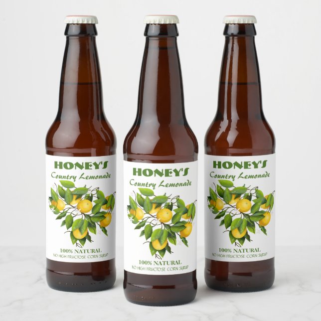 Rótulo Para Garrafa De Cerveja Limões Citrus Fruta Floral (Garrafas)