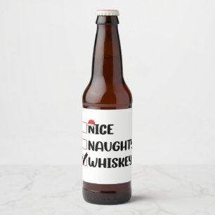 Rótulo Para Garrafa De Cerveja Lista de Natal do Uísque do Papai Noel Travesso Bo