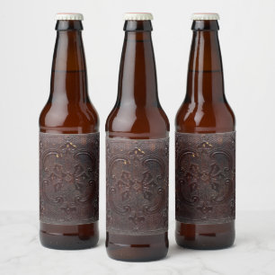 Rótulo Para Garrafa De Cerveja Livro Antigo de Couro Caído