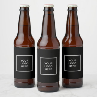 Rótulo Para Garrafa De Cerveja Logotipo de empresa Mínima Preta