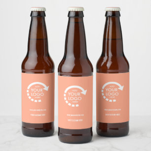 Rótulo Para Garrafa De Cerveja Logotipo Empresarial de Empresa Moderna Coral Pe