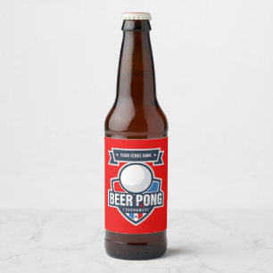 Rótulo Para Garrafa De Cerveja Logotipo Personalizável de Torneio de Beer Pong