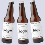 Rótulo Para Garrafa De Cerveja Logotipo simples com Promocional para empresa de t<br><div class="desc">Adicione seu próprio logotipo e escolha de texto a este design. Remova o texto superior ou inferior,  se preferir. Minimalista e profissional para melhorar sua marca.</div>