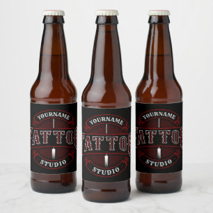 Rótulo Para Garrafa De Cerveja Loja de Estúdio de Tatuagem ADD NOME Estilo Tradic