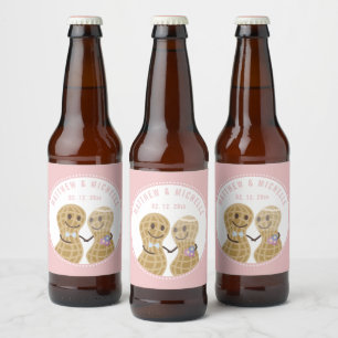 Rótulo Para Garrafa De Cerveja Loucos um pelo Outro Rosa Chuveiro de Noiva de Cas