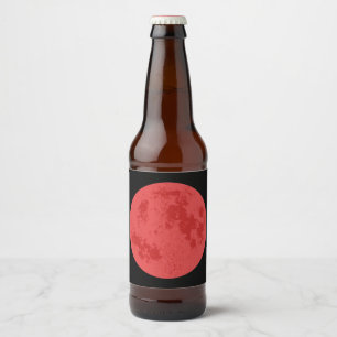 Rótulo Para Garrafa De Cerveja Lua Vermelha