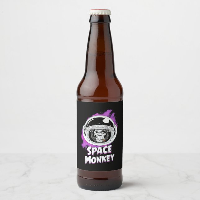 Rótulo Para Garrafa De Cerveja Macaco espacial macaco (Frente)