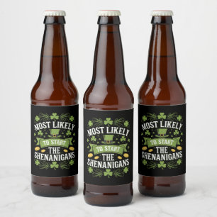 Rótulo Para Garrafa De Cerveja Mais Propenso a Iniciar a Travessura St Patricks