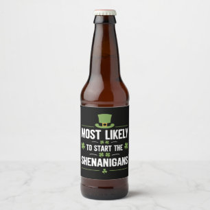 Rótulo Para Garrafa De Cerveja Mais Propenso a Iniciar as Travessuras de St Patri