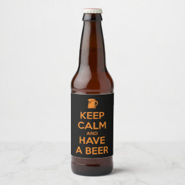 Rótulo Para Garrafa De Cerveja Mantenha a Calma e Tenha uma Cerveja