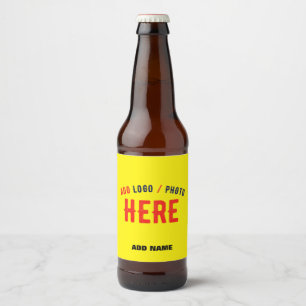 RÓTULO PARA GARRAFA DE CERVEJA MARCA VERIFICADA AMARELO BRILHANTE MODERNO SOB MED