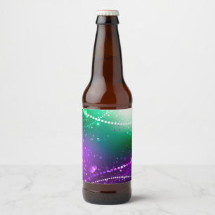Rótulo Para Garrafa De Cerveja Mardi Gras Festivo Purple Background