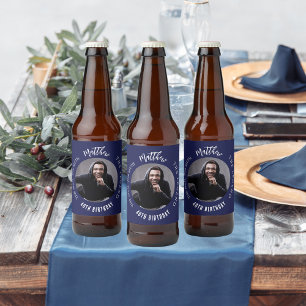 Rótulo Para Garrafa De Cerveja Marinho azul festa de aniversário da lenda do mit