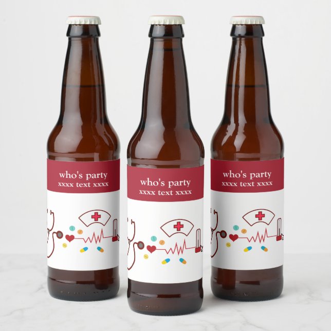 Rótulo Para Garrafa De Cerveja Médico, Enfermeiro, Medicina, hospital (Garrafas)