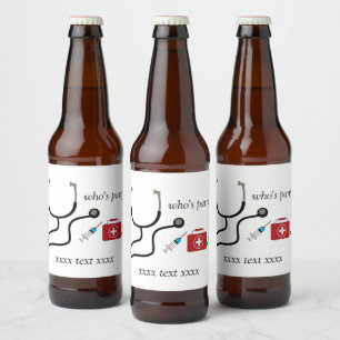 Rótulo Para Garrafa De Cerveja Médico, Enfermeiro, Médico, Rótulo de Vinho hos