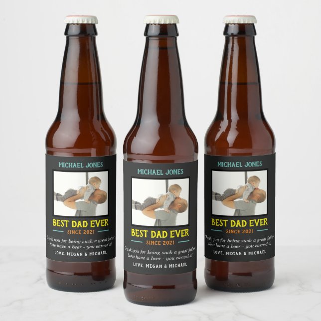 Rótulo Para Garrafa De Cerveja Melhor Pai De Fotografia Engraçado Do Primeiro Dia (Garrafas)
