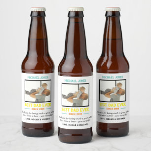 Rótulo Para Garrafa De Cerveja Melhor Pai De Fotos Brancas Engraçado Do Primeiro