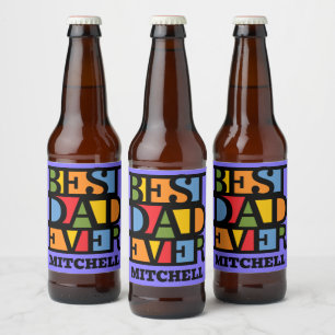 Rótulo Para Garrafa De Cerveja MELHOR PAI DE Nome Personalizado NUNCA