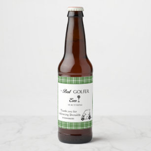 Rótulo Para Garrafa De Cerveja Melhor Xadrez Verde Golfer
