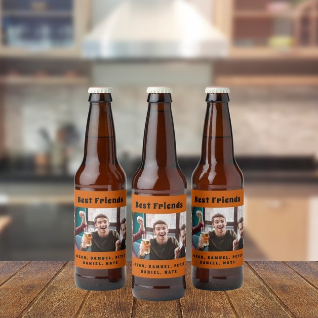 Rótulo Para Garrafa De Cerveja Melhores amigos homens rapazes festa foto diversão (Criador carregado)