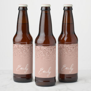 Rótulo Para Garrafa De Cerveja Menina Rosa Blush Cor-de-rosa-claro, cor-de-rosa,