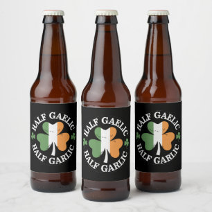 Rótulo Para Garrafa De Cerveja Metade Gaélico Metade Alho Irlandês Italiano St. P