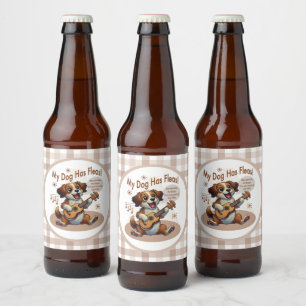 Rótulo Para Garrafa De Cerveja Meu Cachorro Tem Pulgas Música de Afinação de Ukul