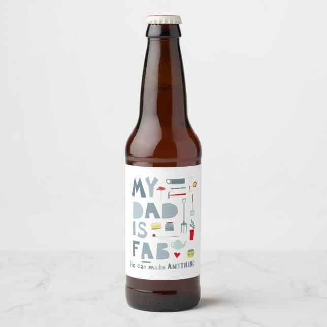 Rótulo Para Garrafa De Cerveja Minha Pai é Fab (Frente)