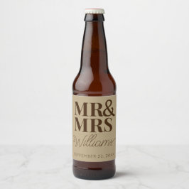 Rótulo Para Garrafa De Cerveja Modelo Casamento Favorece Sr. & Sra. Nome Rustic M