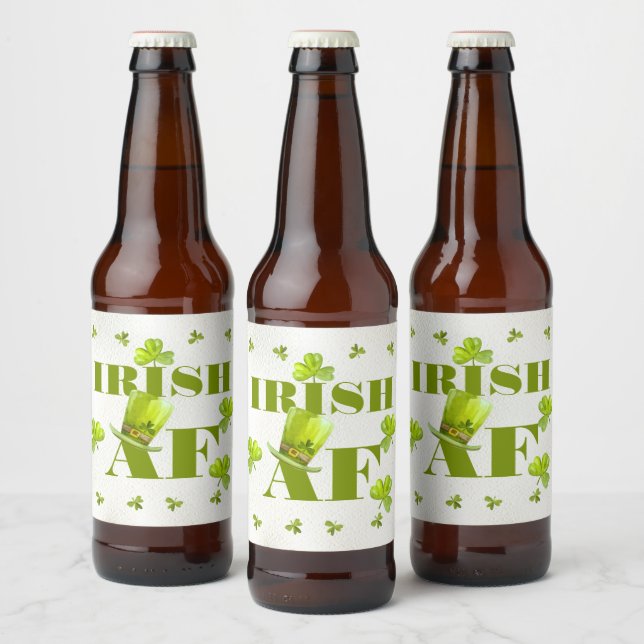 Rótulo Para Garrafa De Cerveja Modern Funny IRISH AF (Garrafas)
