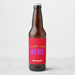 RÓTULO PARA GARRAFA DE CERVEJA MODERNO ESTILOSO PERSONALIZÁVEL VERMELHO VERIFICAD