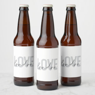 Rótulo Para Garrafa De Cerveja Moderno, urbano, simples, design legal de Amor Lon