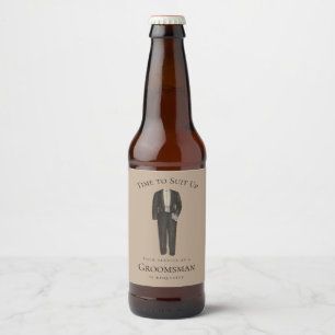Rótulo Para Garrafa De Cerveja Momento de Propor ao Padrinho É Hora de se Vestir