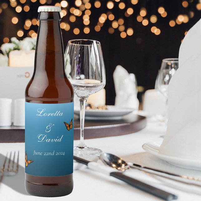 Rótulo Para Garrafa De Cerveja Monarca Borboletas Azul (Criador carregado)