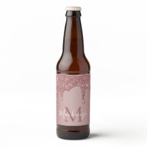 Monograma com brilho Dourado de Rosa de luxo