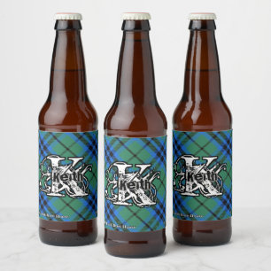 Rótulo Para Garrafa De Cerveja Monograma feliz do Tartan de Keith do clã do