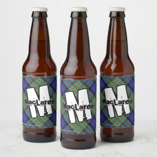 Rótulo Para Garrafa De Cerveja Monograma feliz do Tartan de MacLaren do clã do